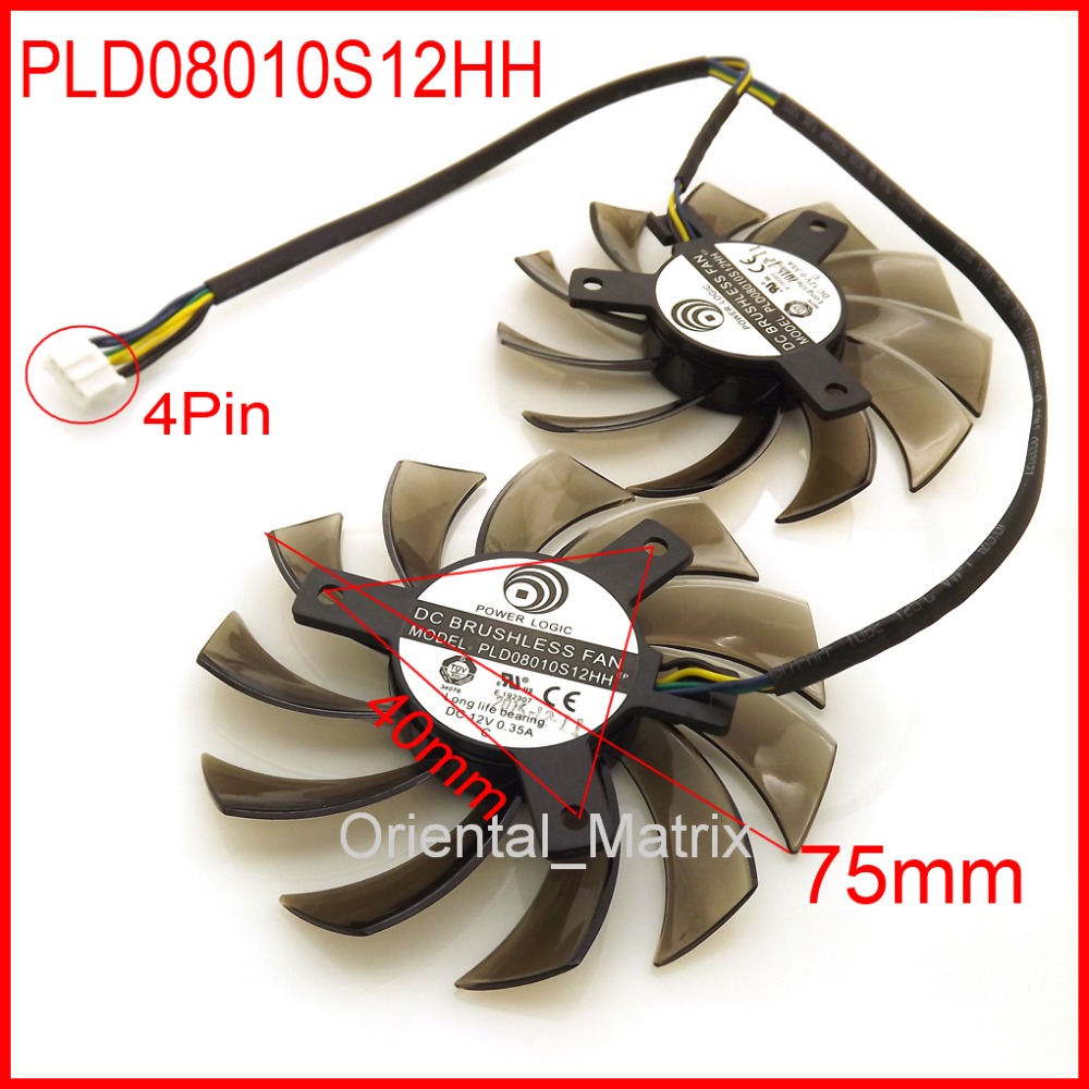 Air Cooler Cpu - Free Shipping 2pcs/Lot PLD08010S12HH 75mm 12V